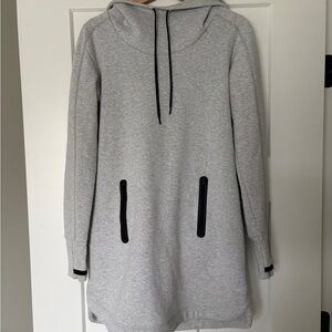 Athleta Gray and Black Hooded Dress